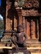 Cambodia: Yaksha (demon) temple guardian, Banteay Srei (Citadel of the Women), near Angkor